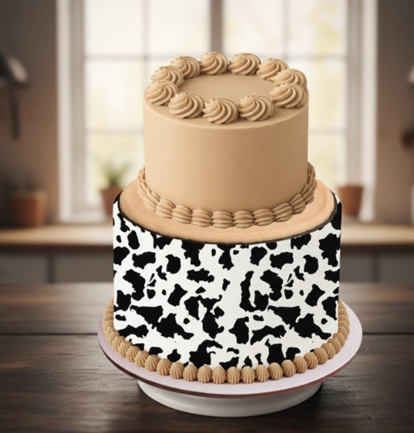 Cow Print Edible Printed Cake Decoration Frosting Sheet