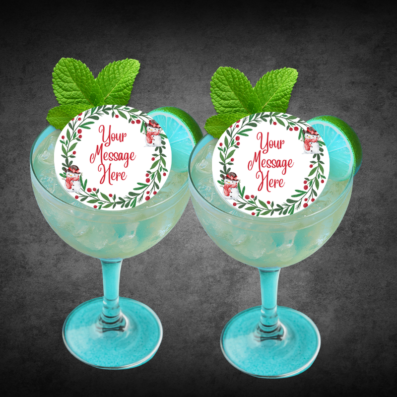 Personalized Large Wreath Cupcake & Drink Toppers
