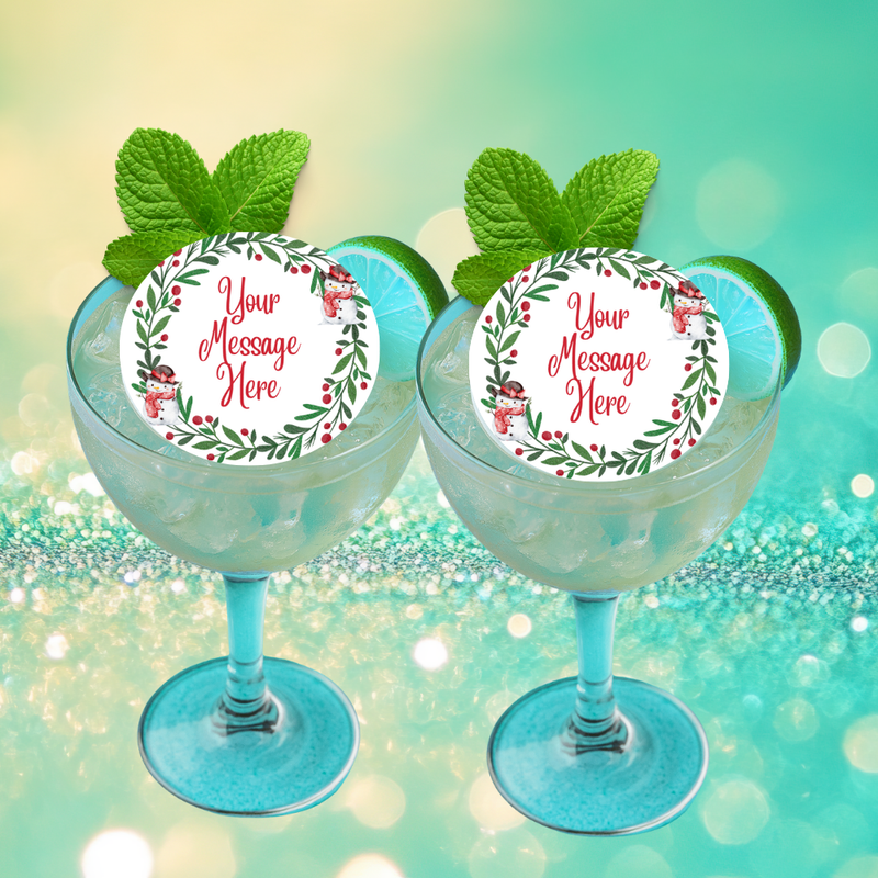 Personalized Large Wreath Cupcake & Drink Toppers