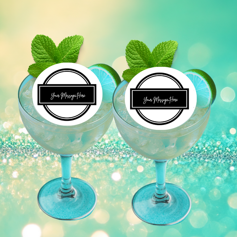 Personalized Custom Your Message Blcok Cupcake & Drink Toppers