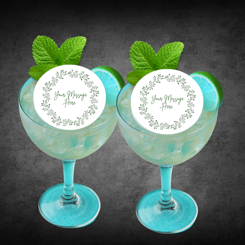 Personalized Custom Your Stem Wreath I  Cupcake & Drink Toppers