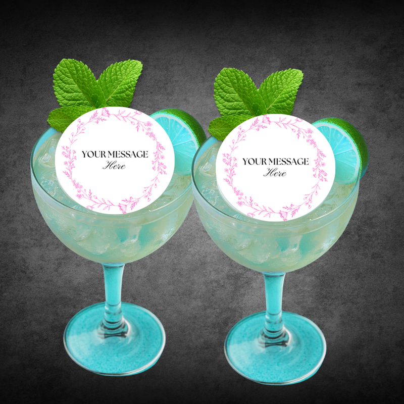 Personalized Custom Floral Stem Cupcake & Drink Toppers
