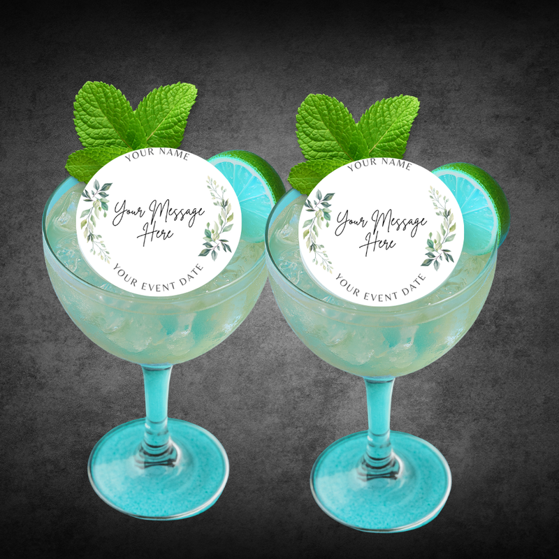Personalized Custom Floral Round Cupcake & Drink Toppers