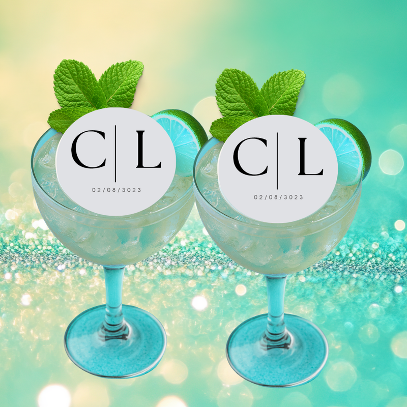 Personalized Custom Bride| Broom Initials Cupcake & Drink Toppers
