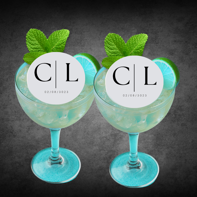 Personalized Custom Bride| Broom Initials Cupcake & Drink Toppers