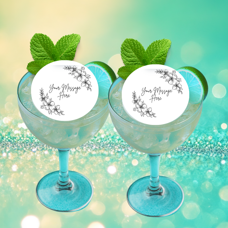 Personalized floral accents Cupcake & Drink Toppers