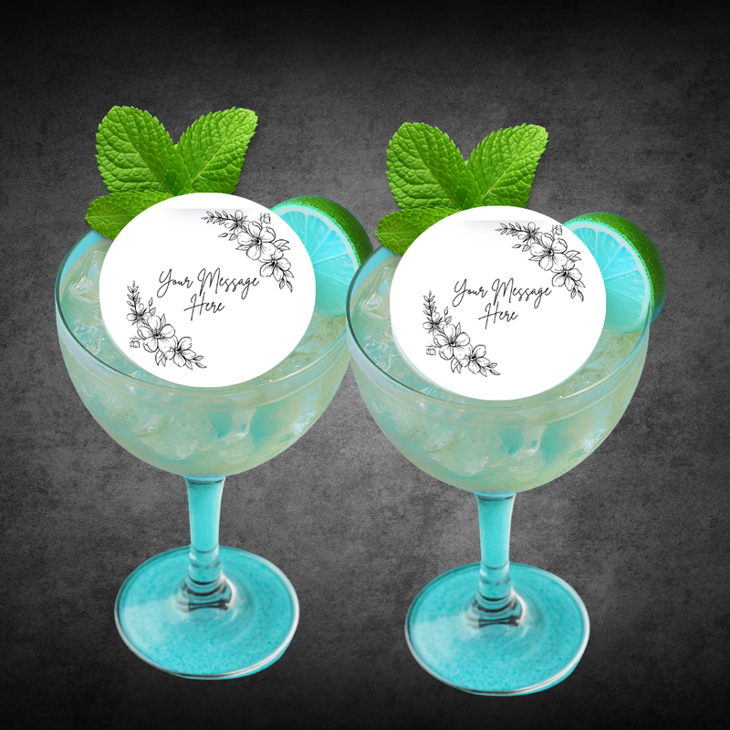 Personalized floral accents Cupcake & Drink Toppers