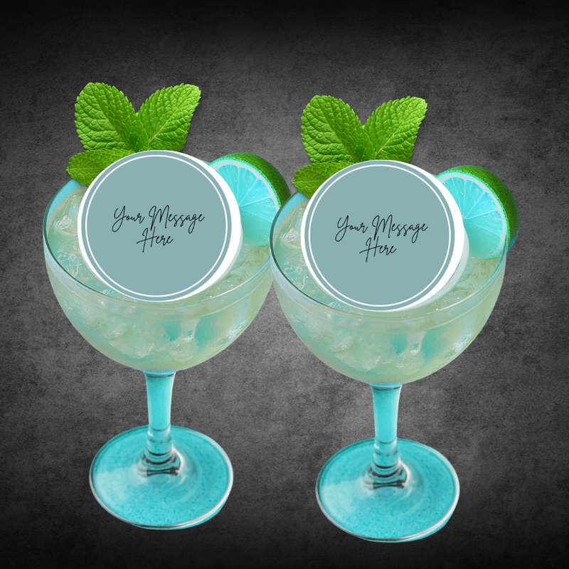 Personalized Custom Outlined Solid Round Cupcake & Drink Toppers