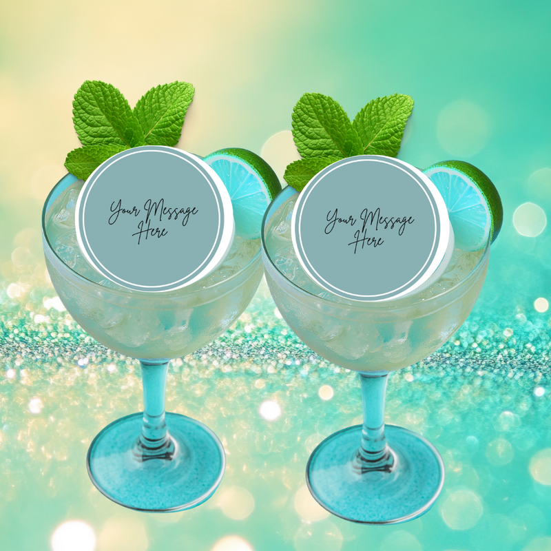 Personalized Custom Outlined Solid Round Cupcake & Drink Toppers
