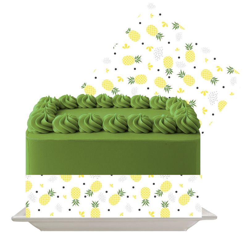 Pineapple Edible Cake Wrap | Tropical Fruit Icing Sheet | Summer Party Cake Decoration