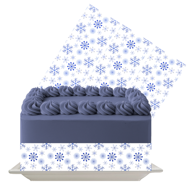Snowflakes Edible Cake Wrap | Winter Icing Sheet | Christmas Cake Decoration