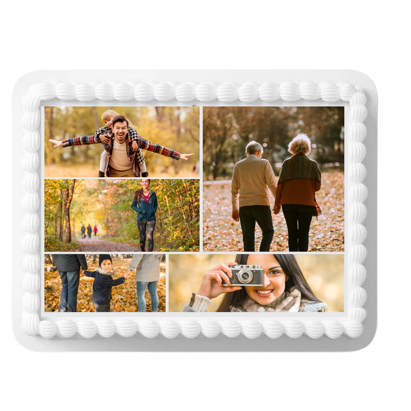 Five Picture Edible Photo Collage  Frosting Image Cake Decoration Topper