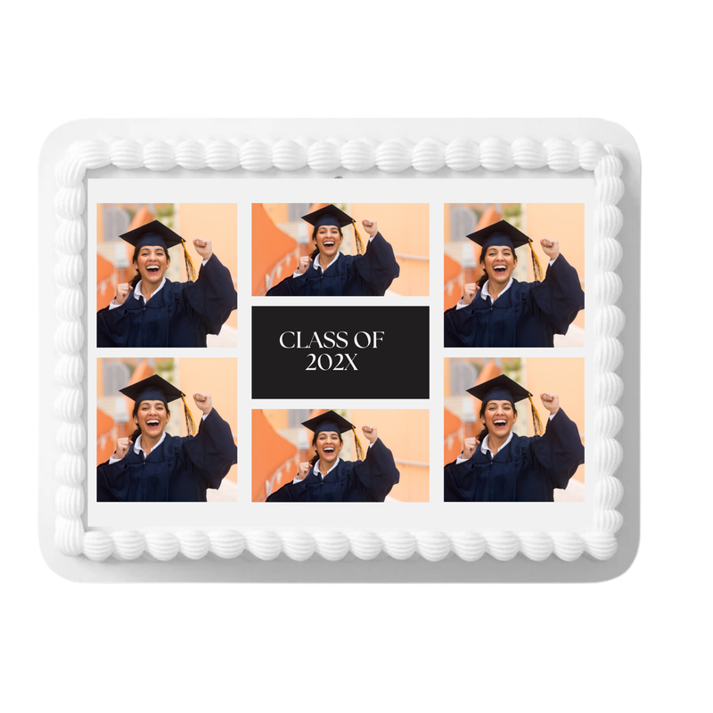 Personalized Photo Center Text Edible Six Picture Collage Photo Image Cake Decoration Cake Topper