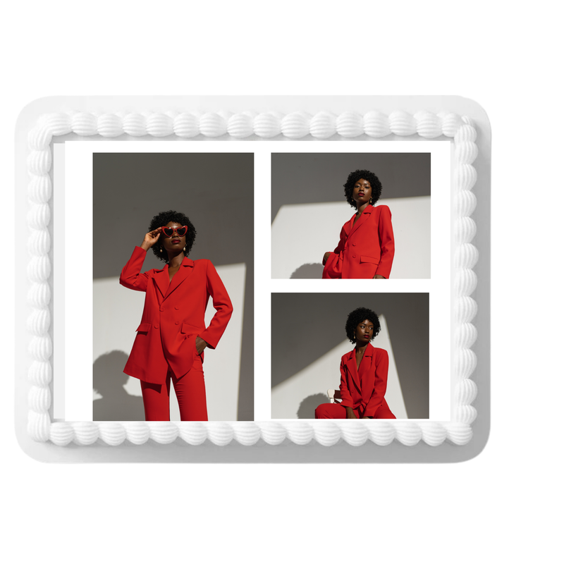 Center Stage Three Picture Picture Edible Collage Cake Topper
