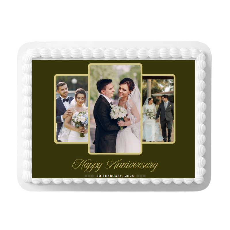Personalized Three Picture Edible Collage Photo Image Cake Decoration Cake Topper with Message