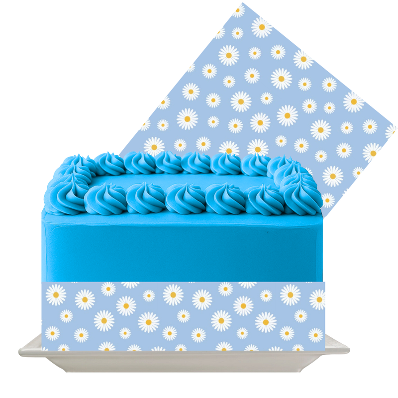 Daisy Edible Cake Wrap | Floral Icing Sheet | Spring Garden & Birthday Cake Decoration