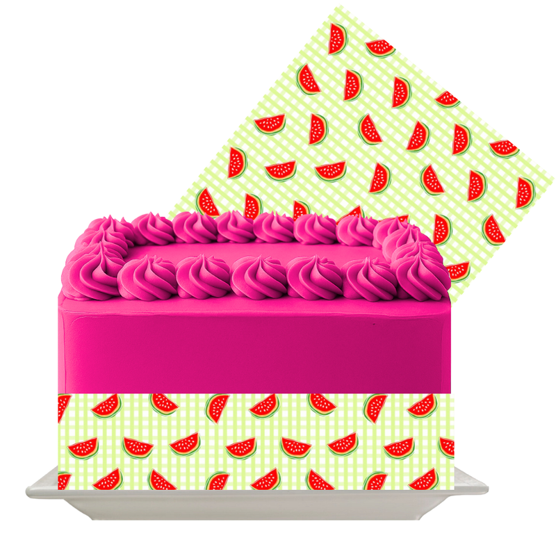Watermelon Edible Cake Wrap | Summer Fruit Icing Sheet | Birthday & Picnic Cake Decoration