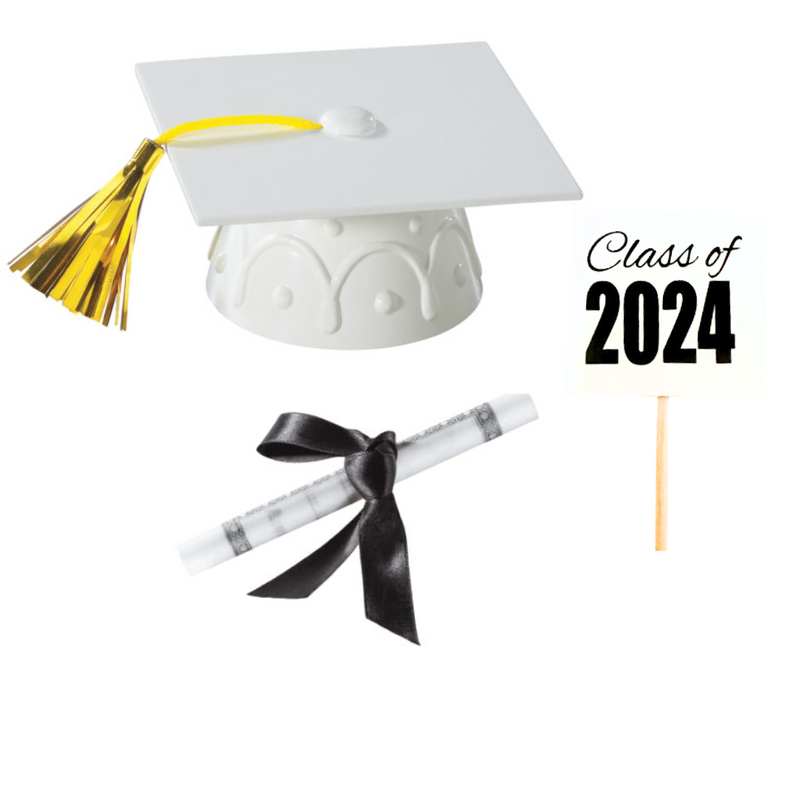 Class of 2024 Small White Cake Decoration Topper