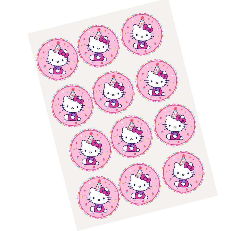 Hello Kitty Edible Cupcake and Cookie Decoration Image Toppers