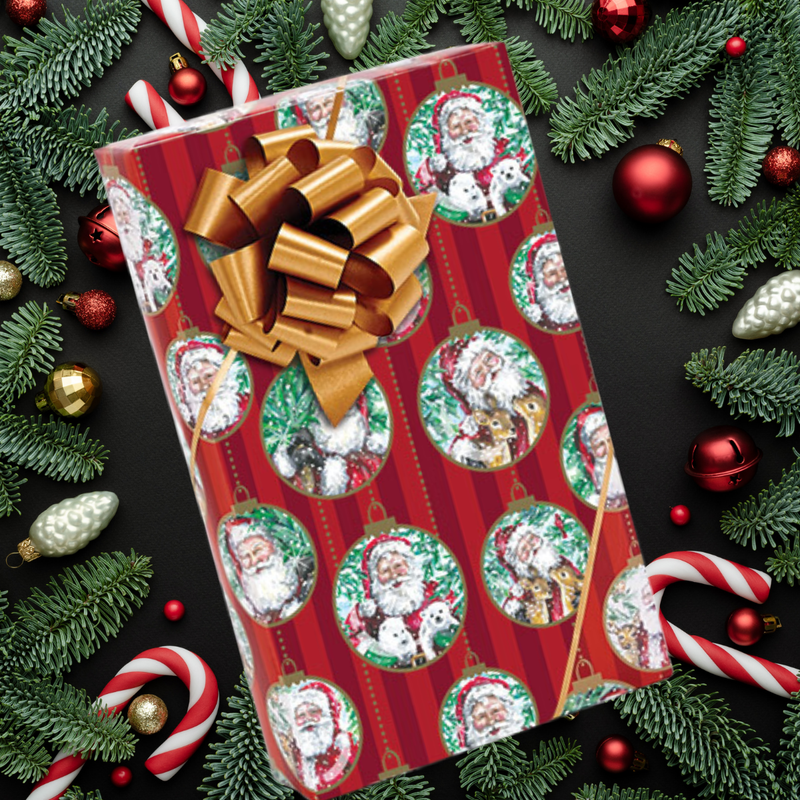 Enchanted Santa Glimpse Gift Wrapping Paper 15ft