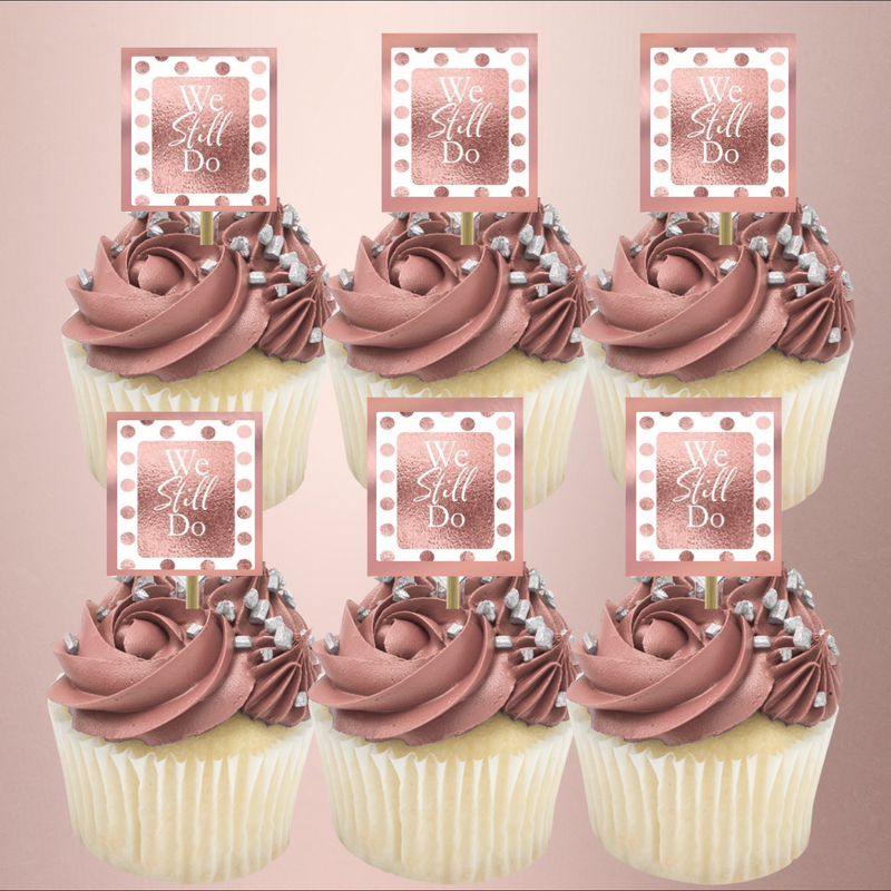 We Still Do Hand Crafted Glitter Cupcake Decoration Topper Picks | Party Cupcake Toppers