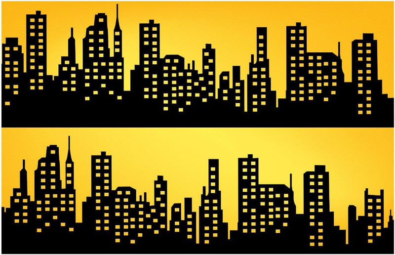 Black and Yellow Super Hero City Edible Photo Image Cake Decoration Topper