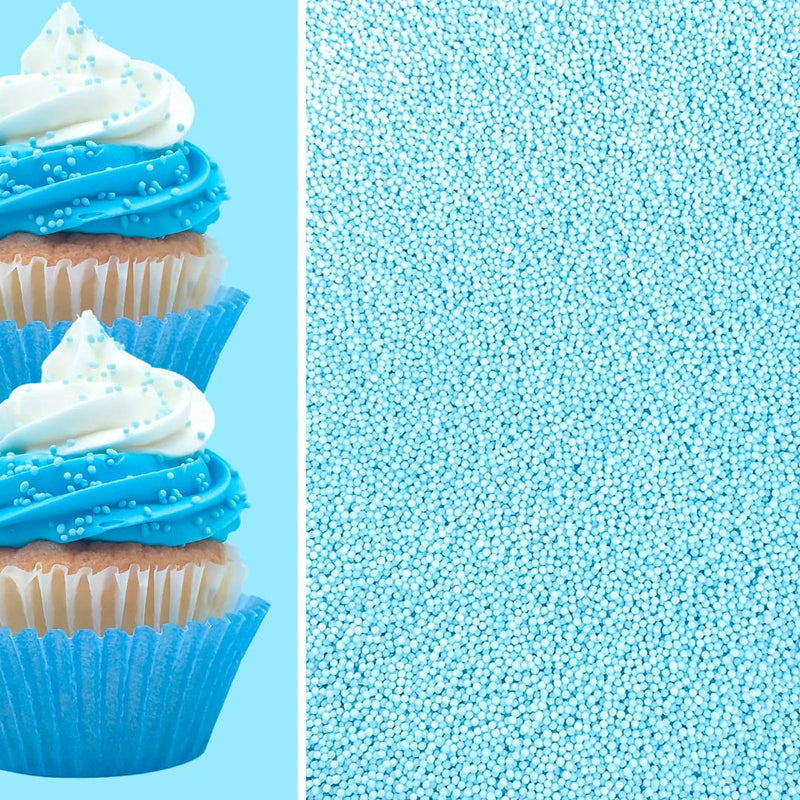 Light Blue Nonpareils Bake In Sprinkle On Edible Confetti Sprinkles Toppings For Cake Cookie Cupcake Icecream Donut 4oz