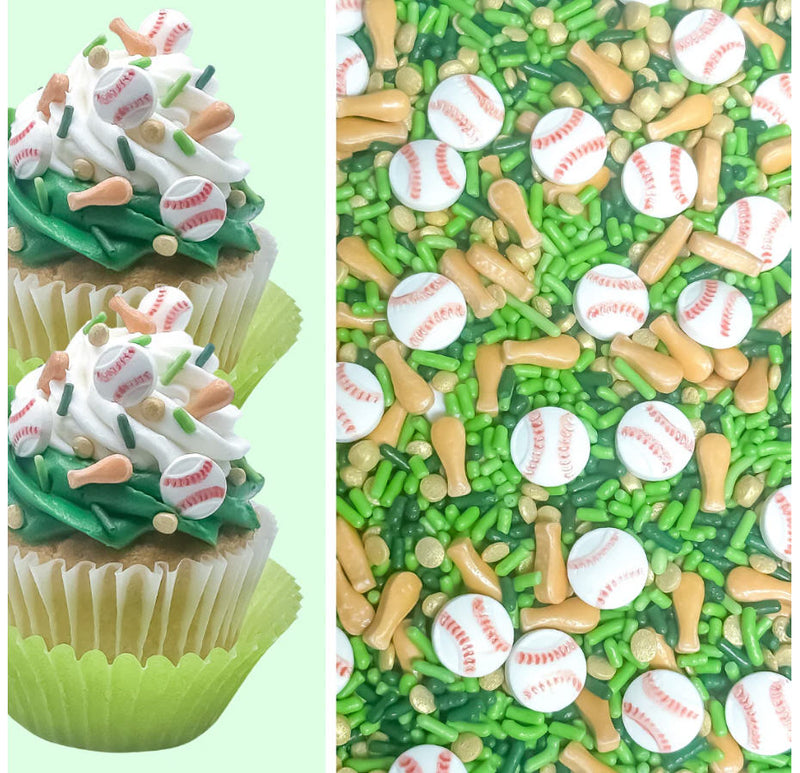 Lined Baseball Edible Confetti Sprinkles Cake Cookie Cupcake Ice cream Donut Jimmies Quins -40z