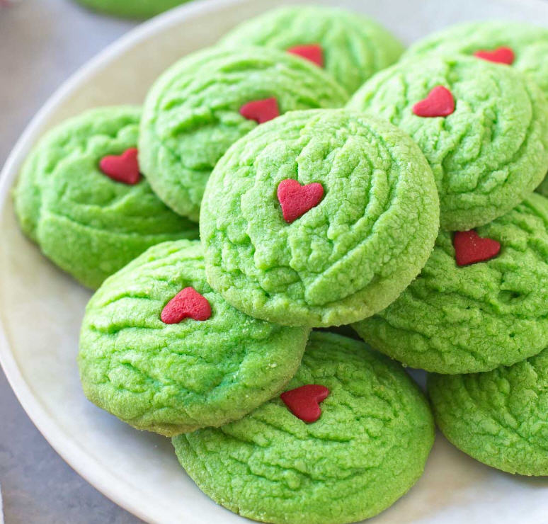 Jumbo Heart Cupcake Cake Confetti – Grinch Cookie, Ice Cream & Donut Sprinkles Mix | Jimmies & Quins Edible Decorations – 2.6oz