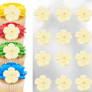 1.5" Royal Icing Forget-Me-Nots - Medium - Yellow