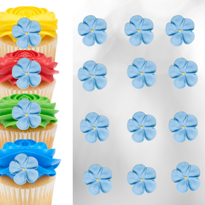 1.5" Royal Icing Forget-Me-Nots - Medium - Blue