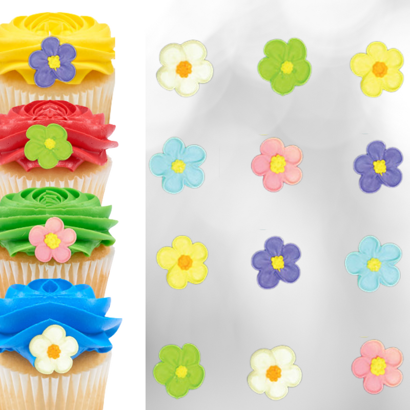 1-1/2" Royal Icing Drop Flowers - Mini - Assorted