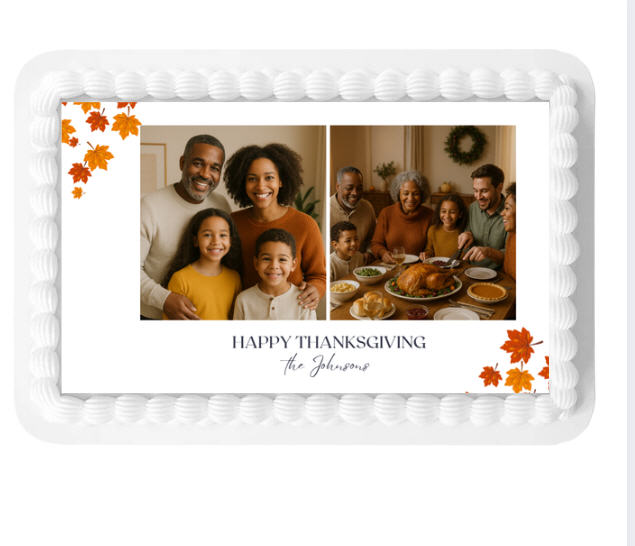 Thanksgiving 2 Photo Edible Photo Image Cake Decoration Topper 8x10