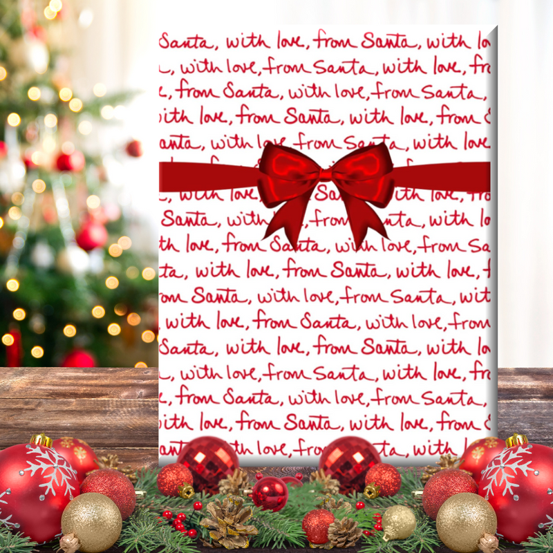 With Love From Santa Christmas Letter Holiday Gift Wrapping Paper 15ft