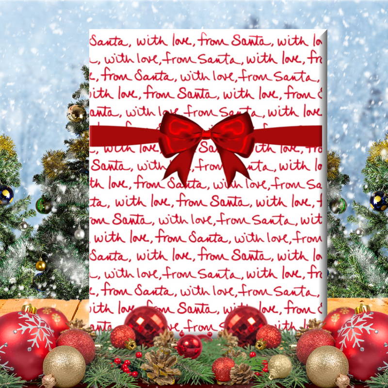 With Love From Santa Christmas Letter Holiday Gift Wrapping Paper 15ft