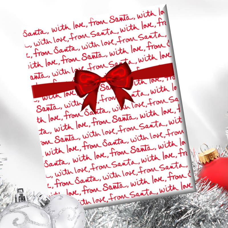 With Love From Santa Christmas Letter Holiday Gift Wrapping Paper 15ft