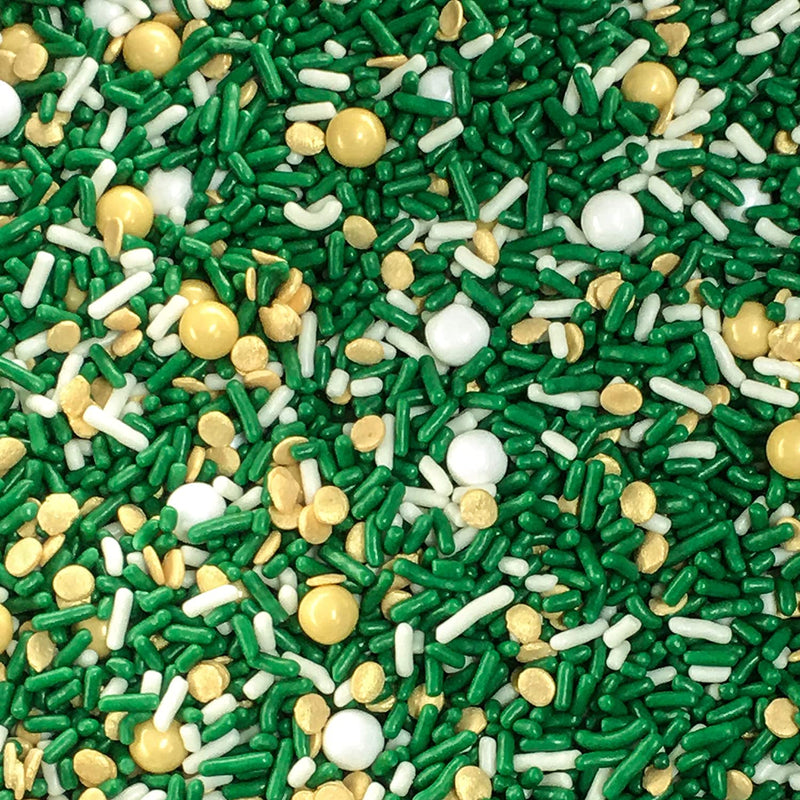 Emerald Green Shabby Elegant Gold Chic Cupcake Cake Decoration Confetti Sprinkles Cake Cookie Icecream Donut Jimmies Quins 6oz
