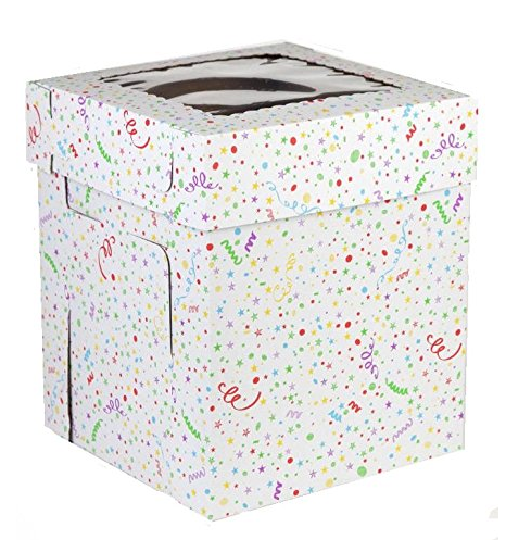 CakeSupplyShop  18" X 18" X 12" Stacked - Tier Tall Cake Confetti Boxes -1ct