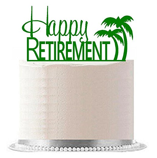 Happy Retirement Palm Tree Elegant Cake Decoration Cake Topper