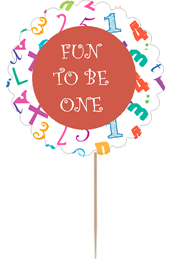 12pack Fun to Be One 1st Birthday Cupcake Decoration Toppers - Picks -Red