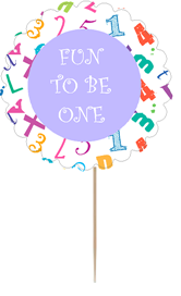 12pack Fun to Be One 1st Birthday Cupcake Decoration Toppers - Picks -Lavendar