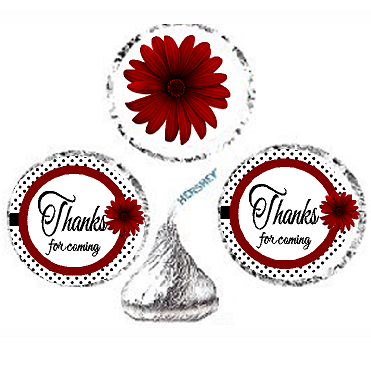 216ct Red Thanks for Coming Party Favor Hersheys Kisses Candy Decoration Stickers - Labels