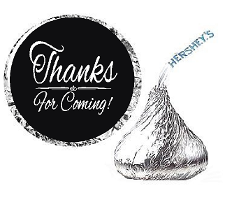 216ct Deep Thanks for Coming Party Favor Hersheys Kisses Candy Decoration Stickers - Labels