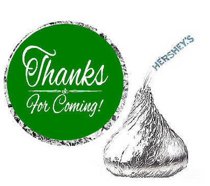 216ct Green Thanks for Coming Party Favor Hersheys Kisses Candy Decoration Stickers - Labels