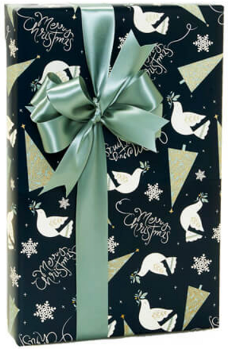 Elegant Peace Doves Merry Christmas Holiday Gift Wrap Wrapping Paper 15ft