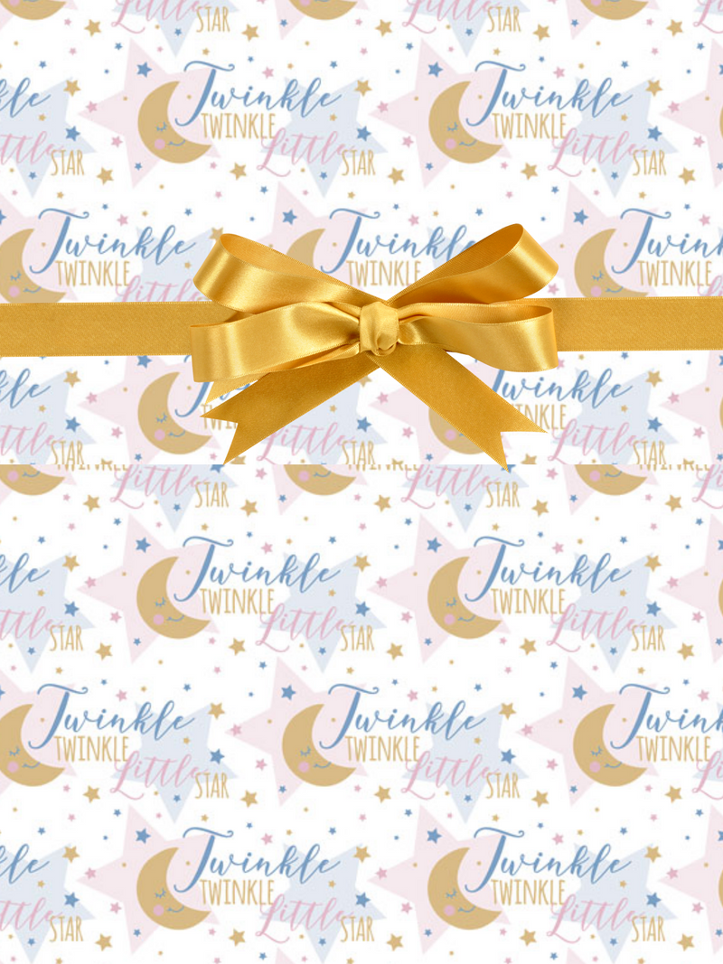 Twinkle Little Star Baby Boy Girl Gender Reveal Gift Wrapping Paper 15ft
