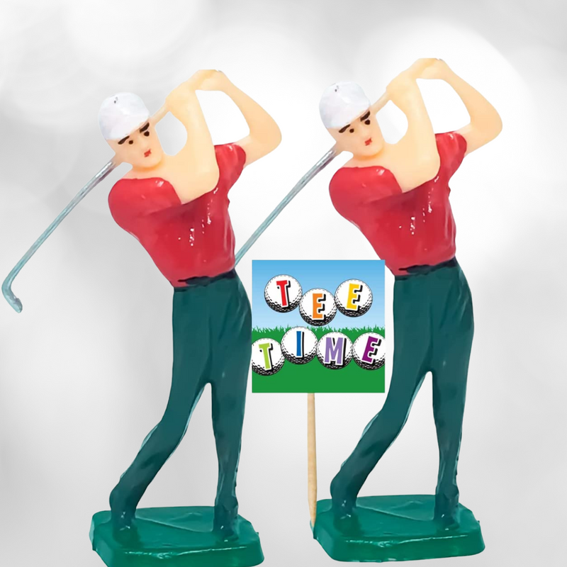2 ct Golfer Figurine Male Cake Adornments (4 inches)