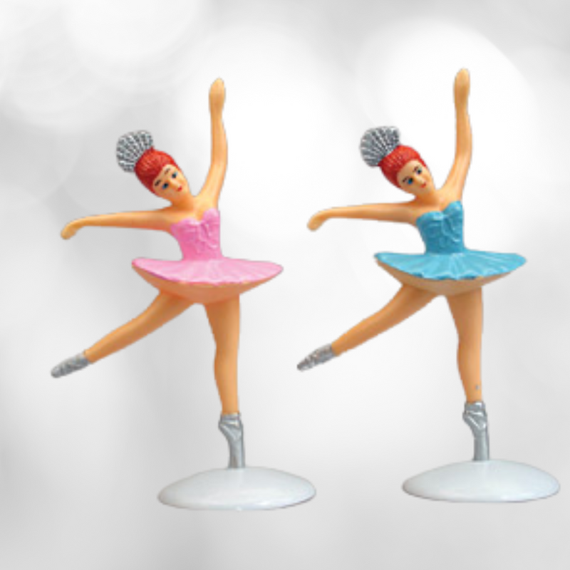 2 pc Ballerina Mini Cake Adornments (1.75 inches)