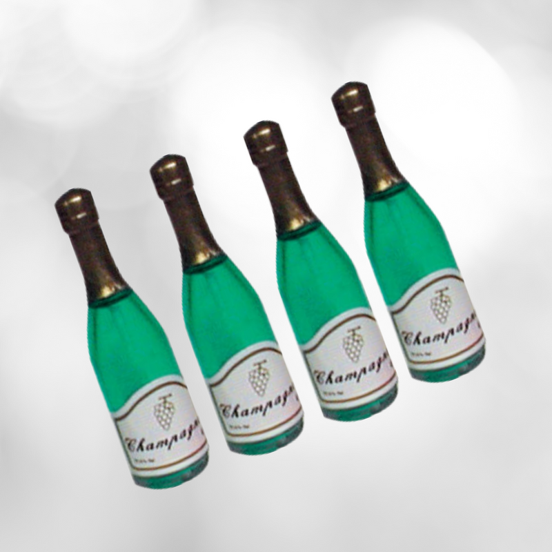 4 pk Champagne Bottles Cake Cupcake Food Decoration Topper (3 inches)