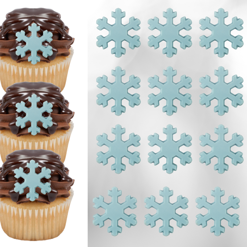 Snowflakes Edible Dessert Decoration Chocolate 12ct